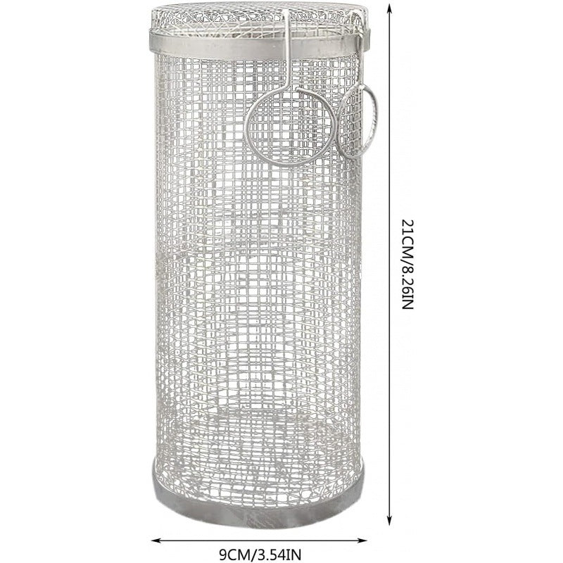 Rolling Grilling Basket Metal BBQ Barbecue Basket Net