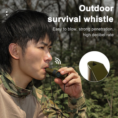 7 in 1 Survival Whistles with Compass & Thermometer