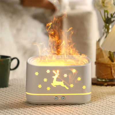 Moose Flame Humidifier Simulation Silent High Fog Atmosphere Lamp