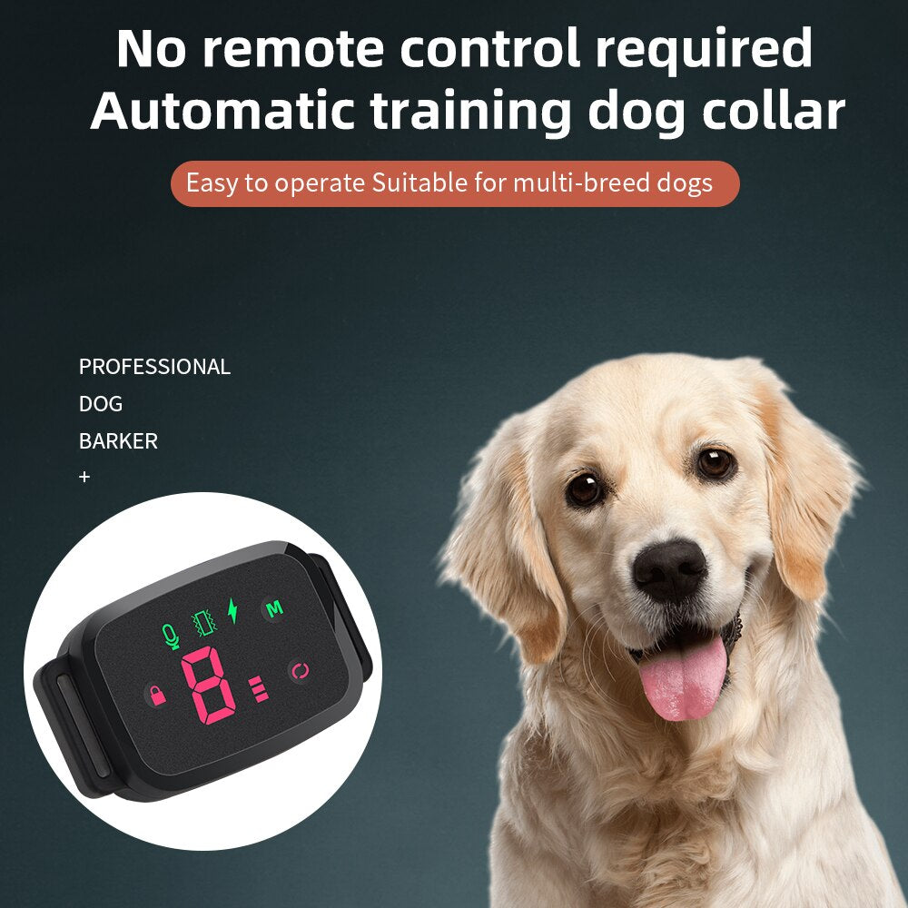 Smart Automatic anti Barking Dog Collar HD Digital Display IP67 Waterproof Collar for Dog Rechargeable Bark Stopper Stop Barking